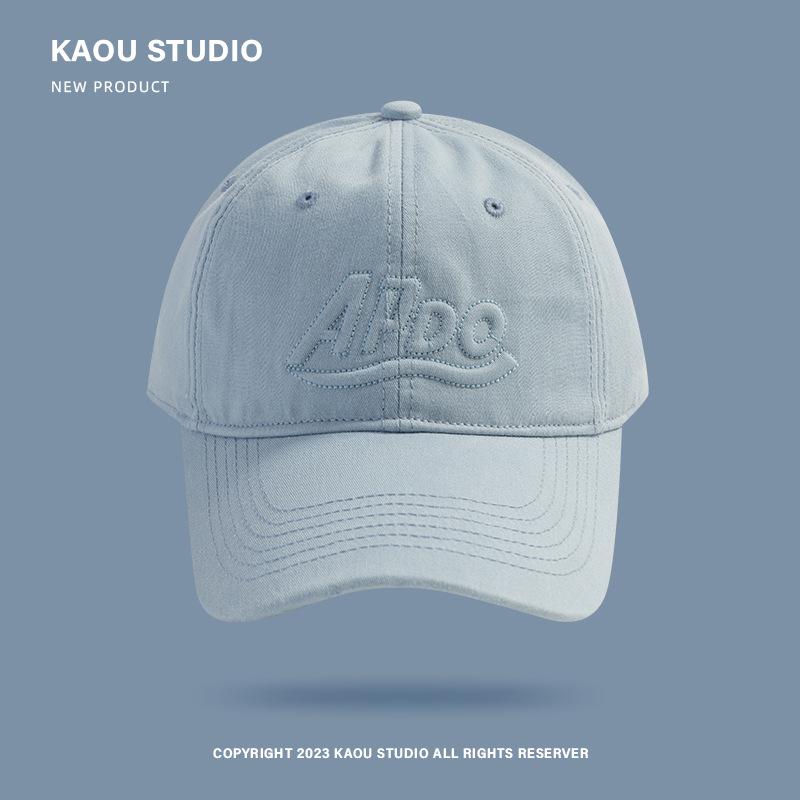 

Шляпа женская летняя солнцезащитная универсальная бейсболка с большой окружностью головы, модная мужская повседневная кепка с вышивкой adjustable светло-синий