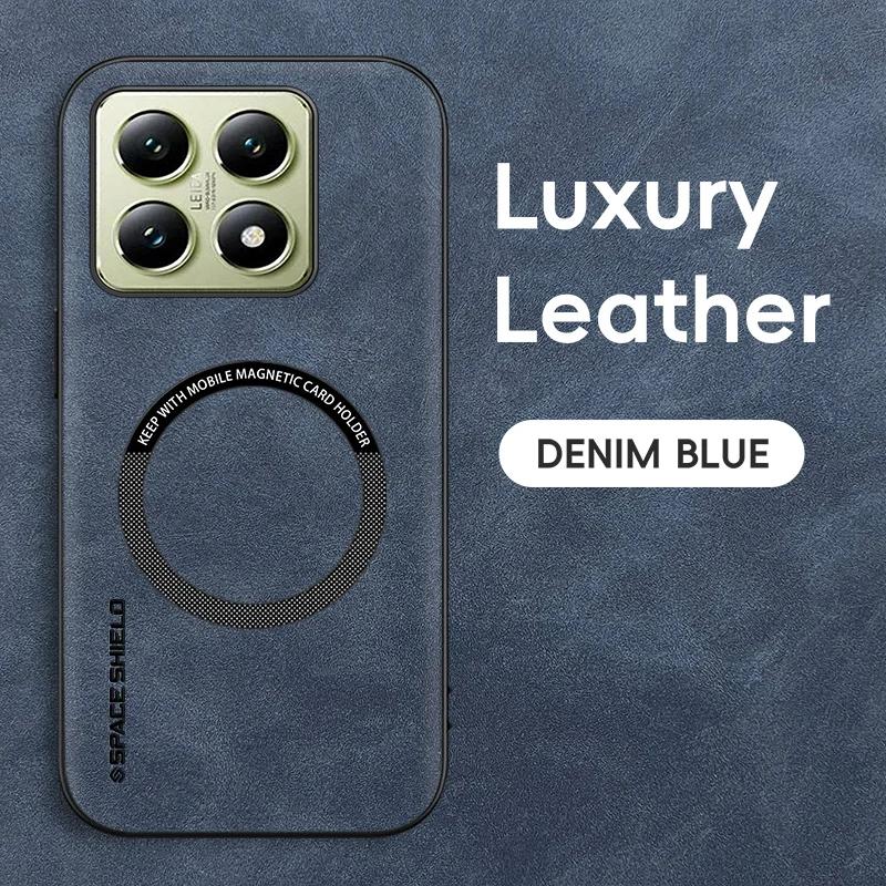 

Для Xiaomi 14T 14T Pro Чехол для телефона из овчины с магнитным TPU и мягкими краями, с мелкими отверстиями, противоударный, против отпечатков пальцев For Xiaomi 14T