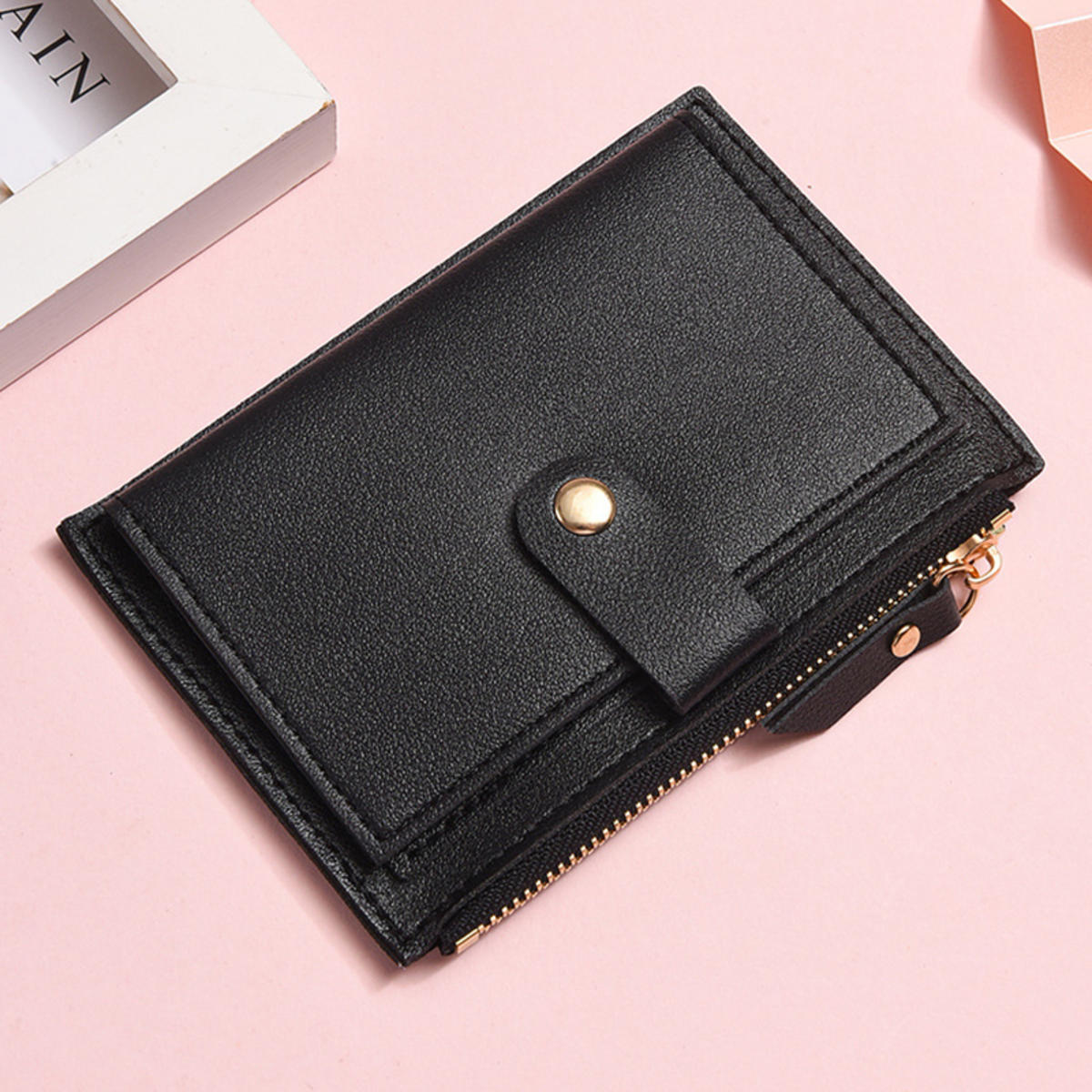 

Милый Модный Мини Кошелек для Монет из ПУ Кожи Женский Однотонный Держатель для Кредитных Карт Сумки Маленький Кошелек Сумка для Денег Кошелек Держатель для Карт one size чёрный