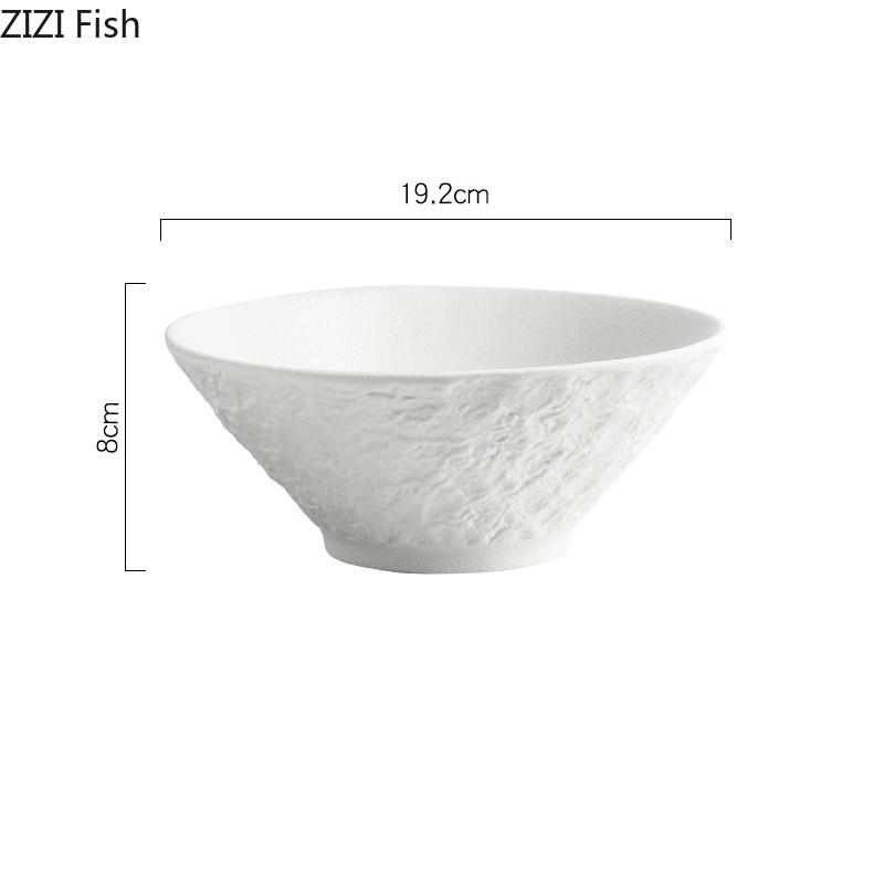 Einfache Schwarz-Weiß Keramikschale Restaurant Essensdekoration Kreative Nudelschale Zuhause Frühstück Salat Dessertschale Geschirr