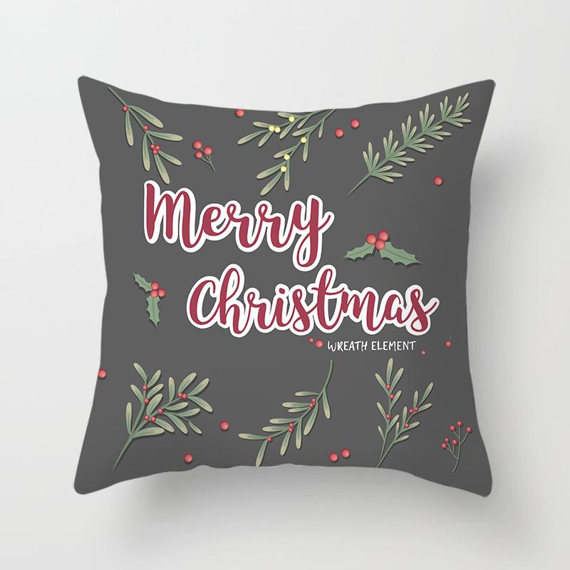 Merry Christmas Printed Pillowcase Christmas Style Cushion Cover Home Sofa Decor Throw Pillowcase