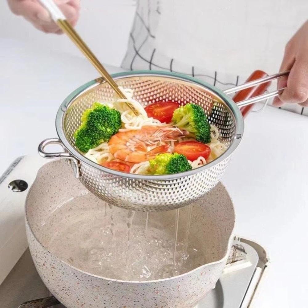 Acier Inoxydable Passoire en Acier Inoxydable Poignée Ergonomique Panier d'Égouttage Utilisation en Cuisine