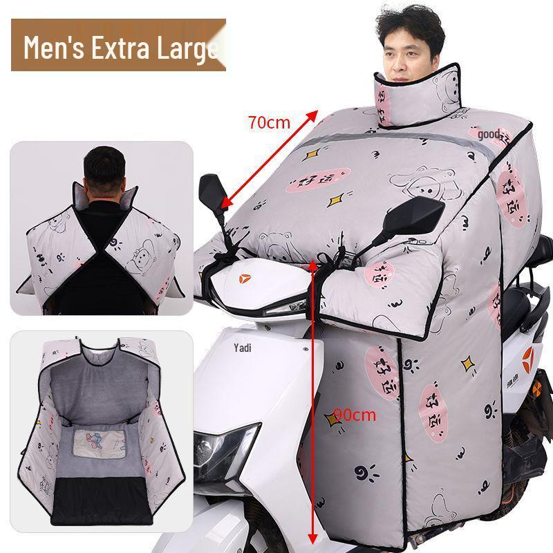 Extra großer, fleecegefütterter, winddichter und wasserdichter Winterschutz für Dreirad/Motorrad