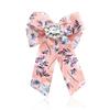 JMXD-Printed Fabric Brooch Bow Brooch Rhinestone Pin Collar