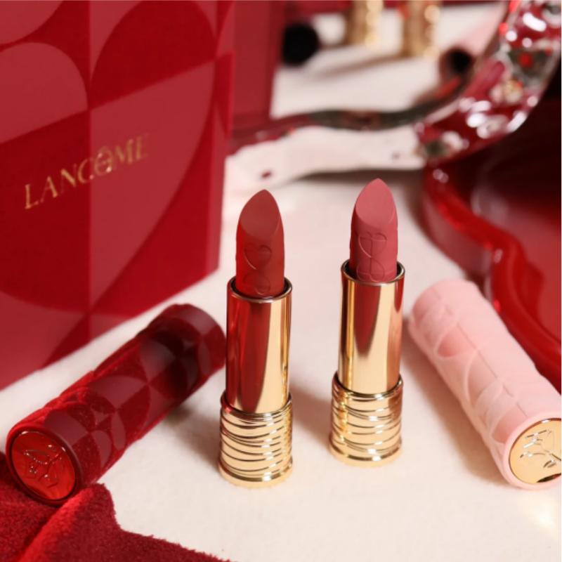 Lancôme lipstick Jingchun Xiaomanwaist 2026 Double-sided Stunning Color Limited Edition Velvet Moisturizing Matte #375 Free powder without gift bag