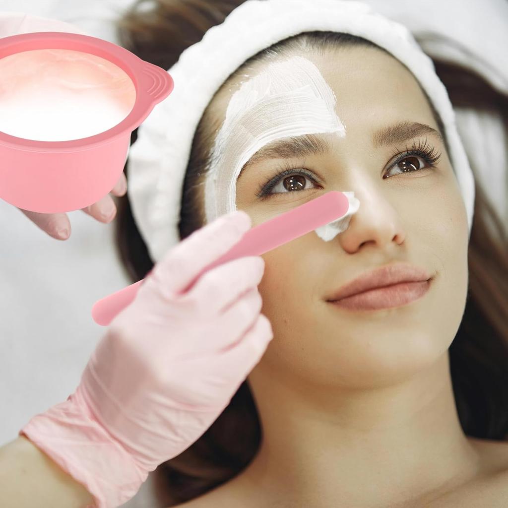 2 Pack Silicone Wax Warmer Liner with Spatula Sticks, Reusable Silicone Waxing Bowl, Wax Pot Liner for Hair Removal (2)