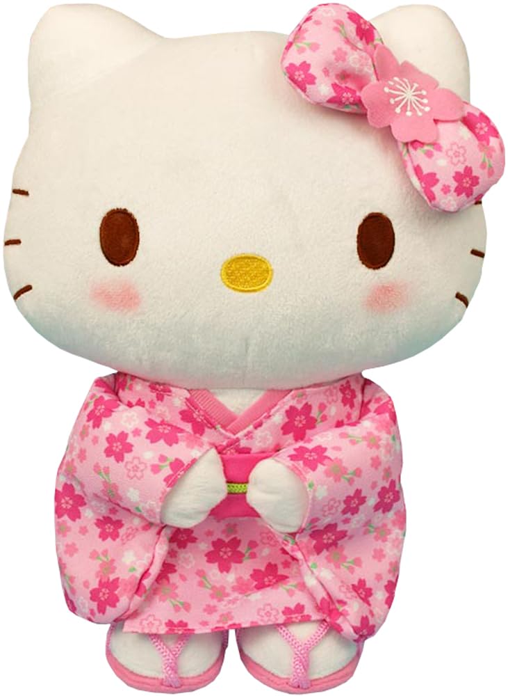 Nakajima Corporation Sanrio Hello Kitty Sakura Kimono Plush Pink Toy, Small, 084361-15,