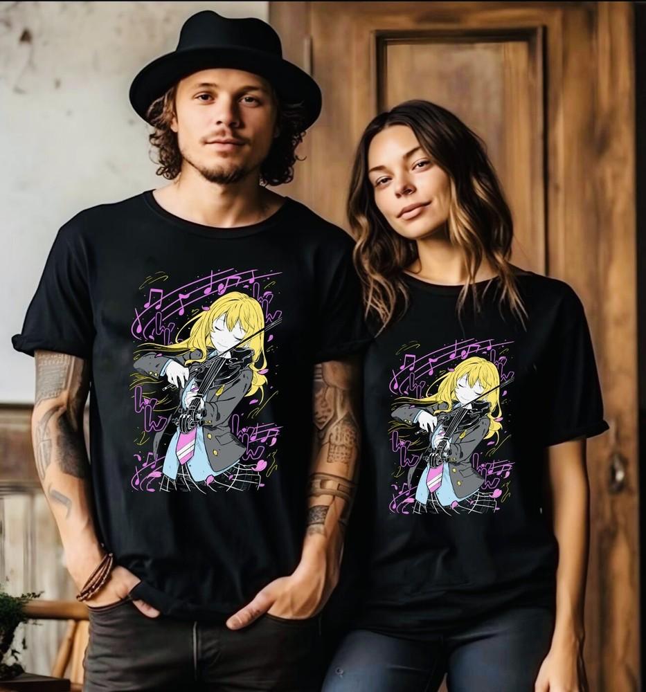 

Kaori T-shirt Kousei Your Lie In April Anime kaori miyazono Music Shirt All Size L