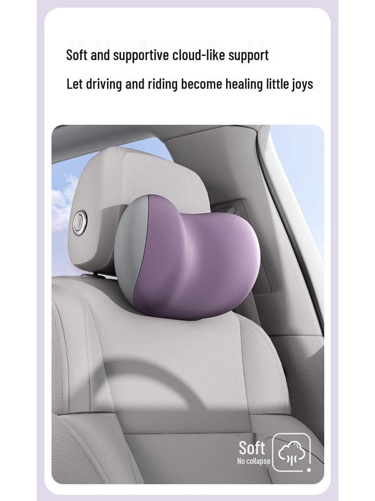 Car Headrest & Lumbar Support Pillow - Cute, Skin-Friendly Memory Foam for Neck & Back Comfort