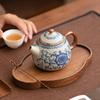 Chinese Ru Kiln Ceramic Teapot Gaiwan Traditional Handmade Blue and White Tea Pot Beauty Tea Infuser Kettle Household Teaware