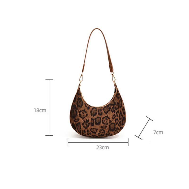 Fashion Brown Leopard Shoulder Bags PU Leather Versatile Underarm Bag Vintage Small Purse and Handbags For Women KTY