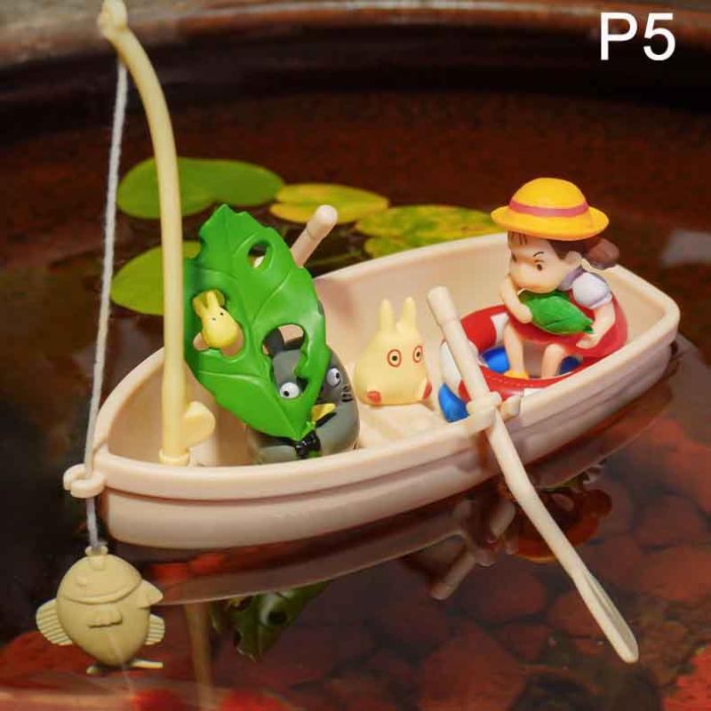 Mini Simulation Small Boat Fishing Boat Model Fish Tank Decor Diy Fishing Boat Miniature Landscape Simulation Toys For Children