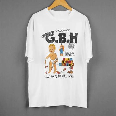 GBH Chemise Blanche Manches Courtes Musique de Bande Toutes Tailles YA31 T-shirt Unisexe
