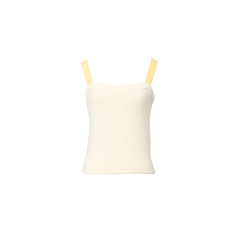 

Blacknini Yin Waffle Cream Set OTW Washed Worsted Yarn Wool Knitting Vest Cardigan Shorts Vest(In stock) L