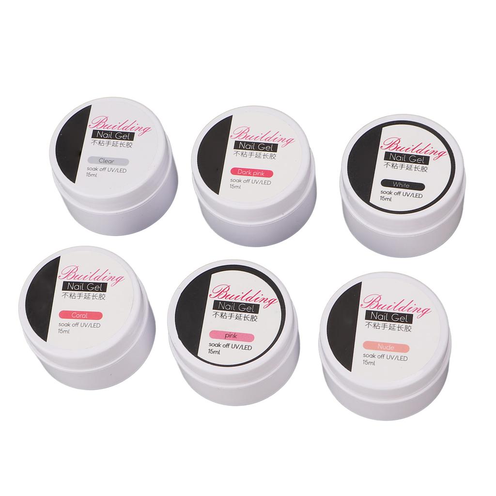 6pcs Nail Extension Gel Set DIY Sculpture Strengthener Nail Extension Gel Kit for Beginners Manicure Salon
