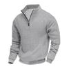 Half-zip Sweatshirt for Men Autumn/Winter Jacquard Small Check Pattern Stand-up Collar Casual Pullover Large Size Sweatshirt