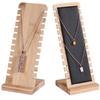 New Solid Bamboo Wood Jewelry Display Stand Necklace Showcase Holder Pendant Long Chain Handing Organizer Holder For Necklaces