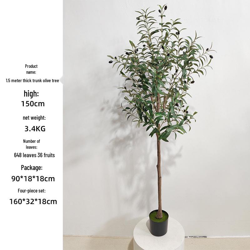 Olive Tree Potted Plant - Indoor Decor Simulation for Living Room