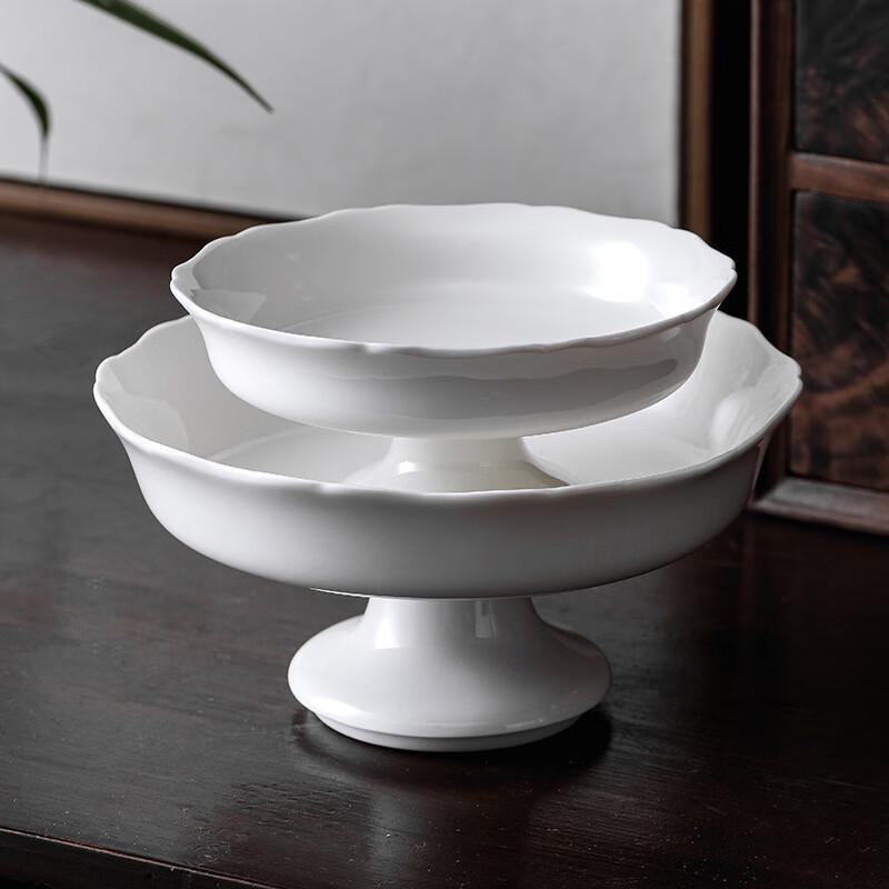 Floral Embossed Ceramic Serving Plate Small