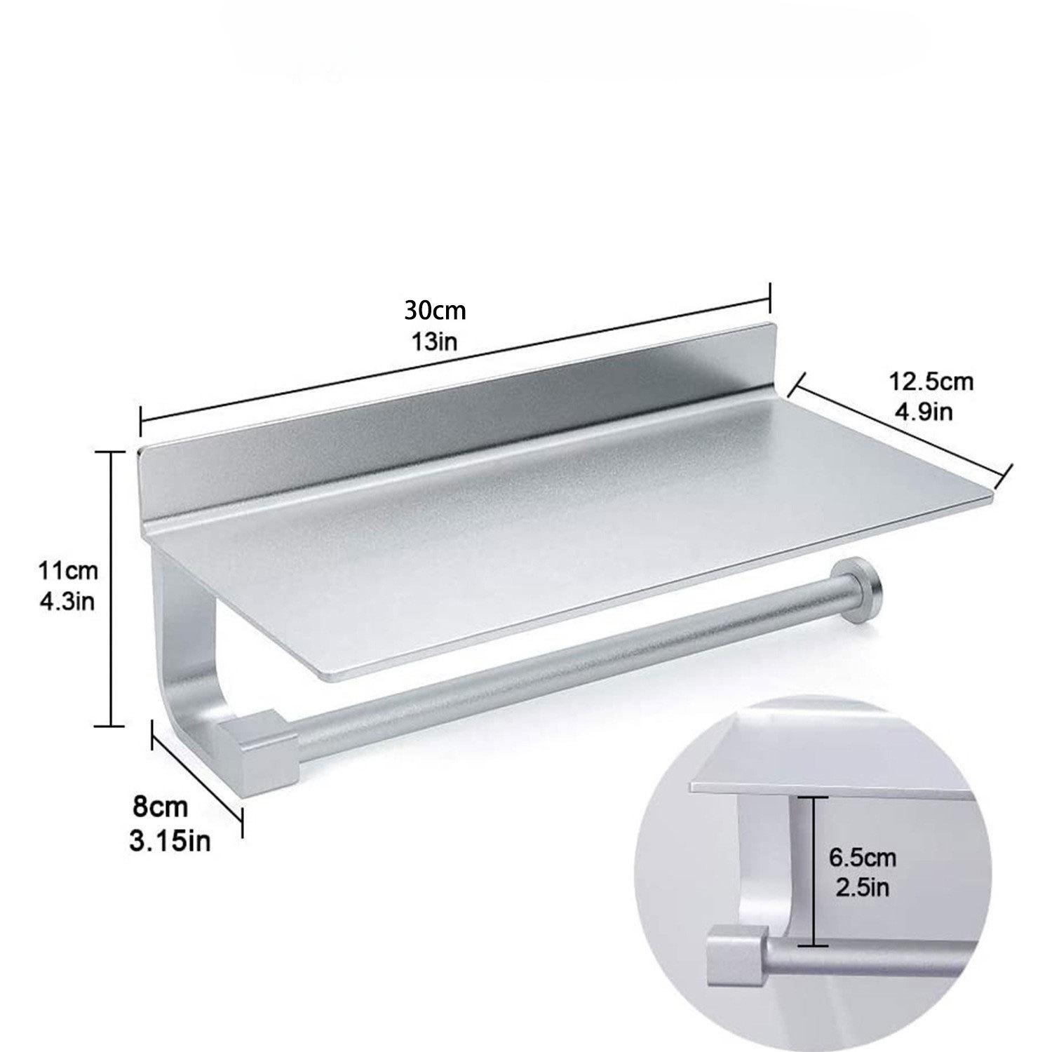 

Household Minimalist No Hole Roll Holder, Bathroom Wall Mounted Frosted Tissue Holder