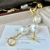 Vintage High Quality Strong High Gloss Baroque Imitation Pearl Design Sense Necklace Collarbone Chain