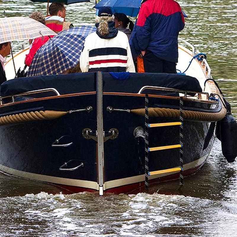 Boat Rope Ladder Extension Marine Rope Ladder, 4 Step Assist Boat Ladder Swim Ladder Boarding Ladder for Inflatable Boat