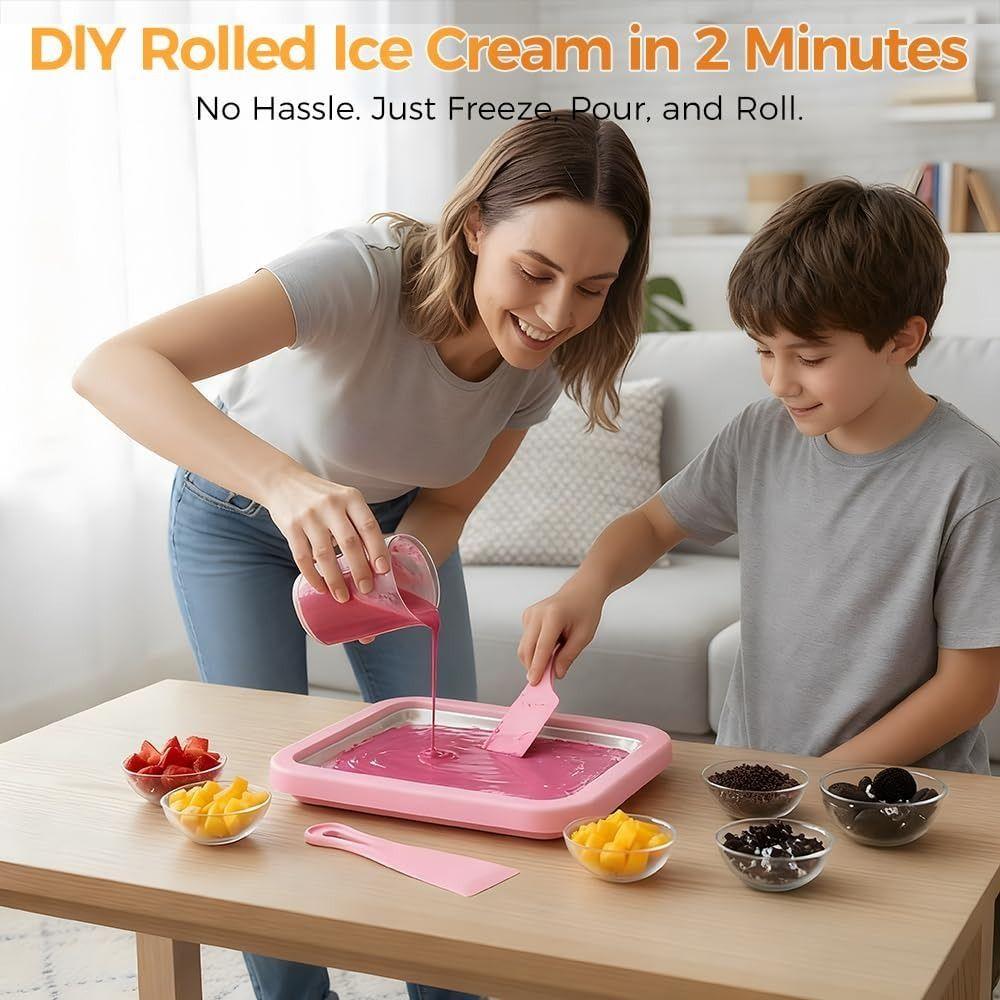 DIY Ice Cream Maker Multifunctional Cold Sweet Fried Ice Pan Buffet Stir Fry Yogurt Machine Kids