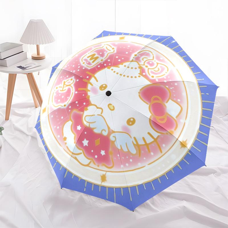 1pc Hello Kitty Milk Apple Umbrella with Plastic Handle,Suitable for All Seasons Home Travel Outdoor UmbrellaSanlio050