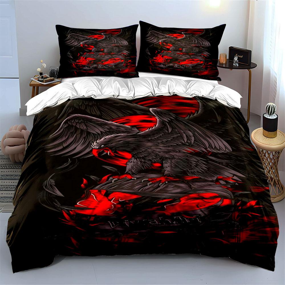 Eagle with red flames. Bedding sets Duvet cover sets Duvet covers Pillowcases(1* Duvet Cover 2* Pillowcases without duvet insert)