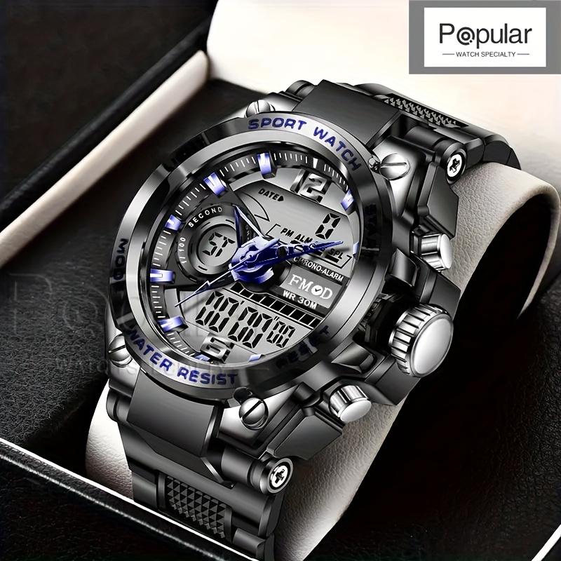 Reloj de Pulsera Militar Digital para Hombre de Acero LED Cuarzo Reloj Deportivo Hombre Relojes Grandes Hombre Relogios Masculino