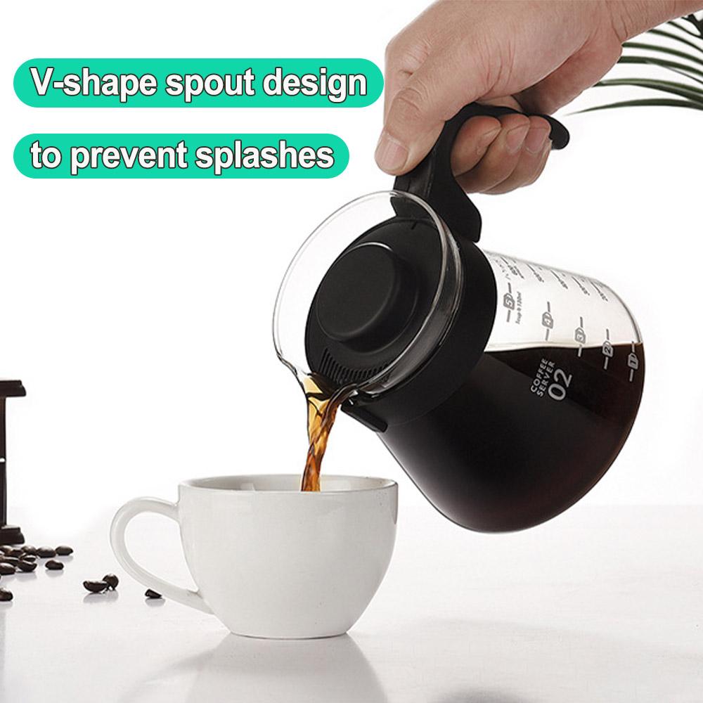 600ml Glas Kaffeekanne Handaufguss Espressokocher Hitzebeständig Filter Mokkakanne Kaffeegeschirr Teegeschirr für die Heimküche