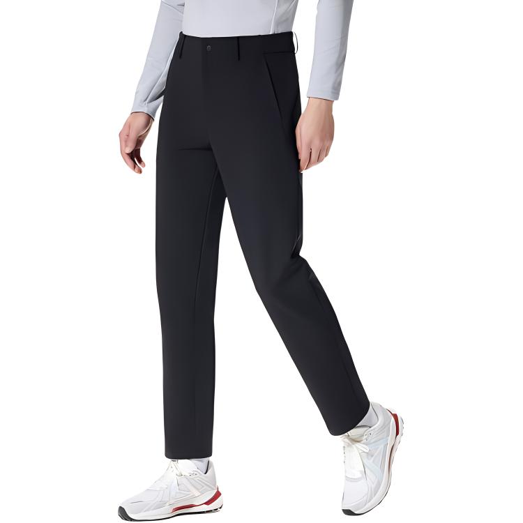 Anta Champion Series Solid Color Mid Waist Straight Casual Pants Men Bottoms Black 152340504-3