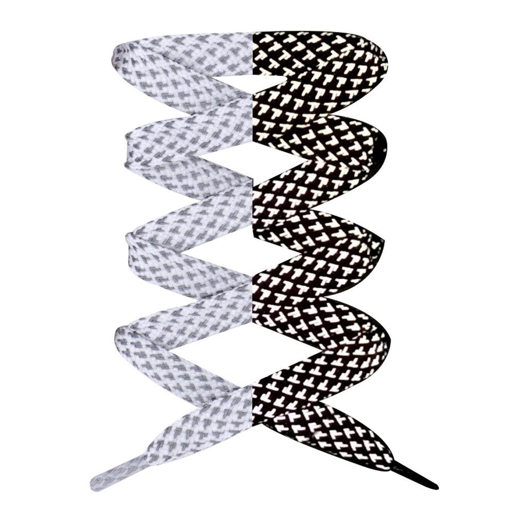 Двусторонние Светоотражающие Светоотражающие Шнурки Плоский Дизайн Цветные Светоотражающие Светящиеся Шнурки Светятся в Темноте Черный Белый Цвет белый