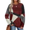 Women's Casual Long Sleeve  Round Neck Sweatshirt Fit Pleated Top