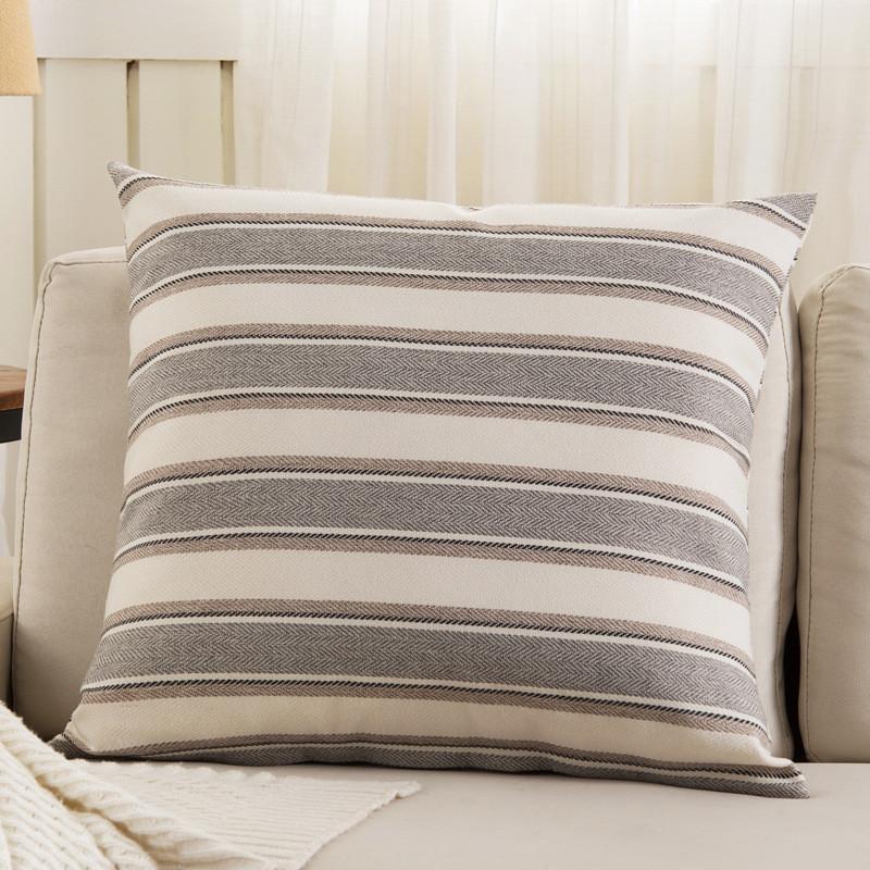 45x45cm Classic Striped Cotton Linen Sofa Cushion Cover Car Seat Throw Pillowcase Home Living Room Decoration