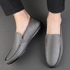 New large size 100% cowhide men leather shoes fashion thick soled business casual leather shoes for men sports light men loafers