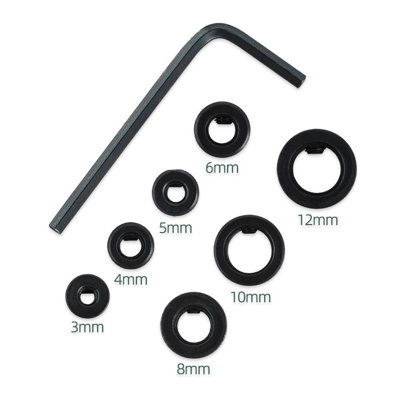 

8 шт. Набор фиксаторов для сверл для домашнего ремонта, стопорное кольцо для сверл, метрический фиксатор, стальное прессовое регулируемое позиционирующее кольцо
