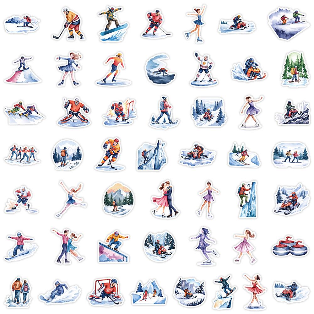 10/30/50 Stück Skifahren Surfen Outdoor-Sport Cartoon Aufkleber Graffiti Laptop Handy Gepäck Snowboard Coole Aufkleber-Sets