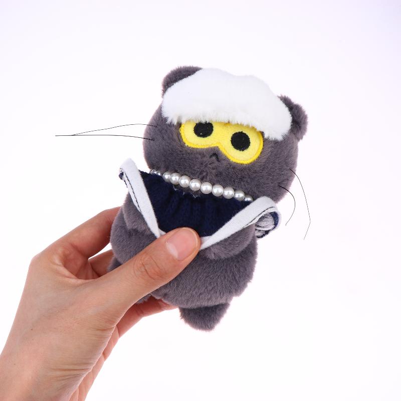 Kawaii Gd Zoa Plush Doll Kpop Gd Stuffed Doll Keychain Creative Cartoon Gray Cat Plush Keyring Bag Pendant Fans Gifts