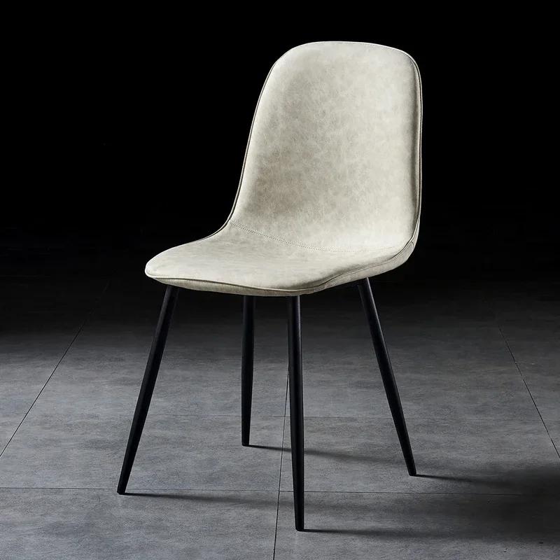 Faux Leather Dining Chairs Metal Legs Kitchen Seating Charlton Brown Upholstered Side Chairs Elegant Room Arrangement