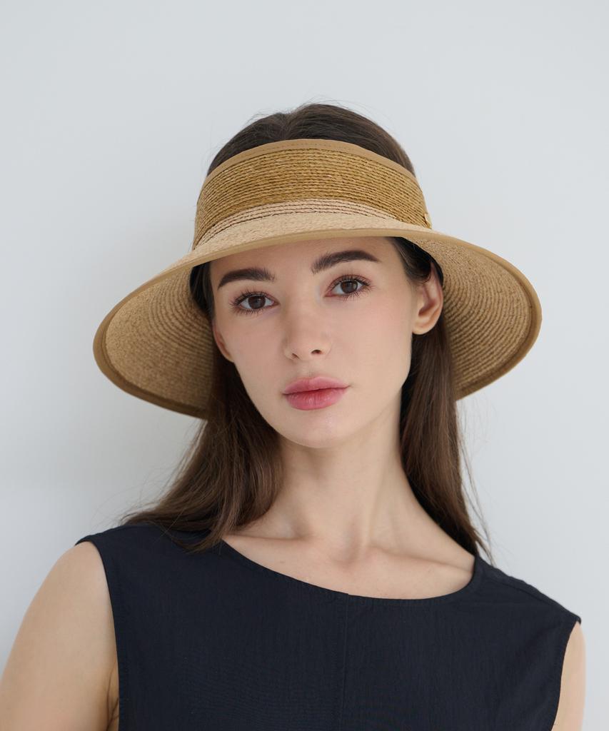 Koipeu Two-Tone Raffia Sun Visor Cf081Ht074