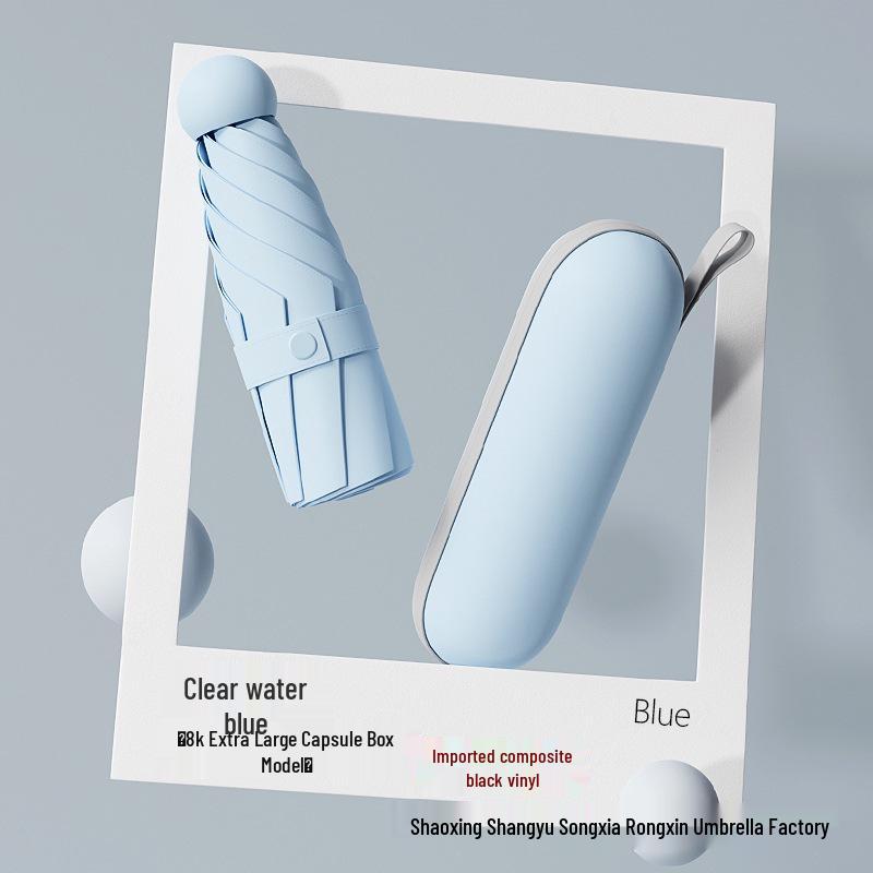 Compact Five-Fold Umbrella: Portable Pocket Sunshade & Rain Parasol for Women, Anti-UV Sunscreen Protection.