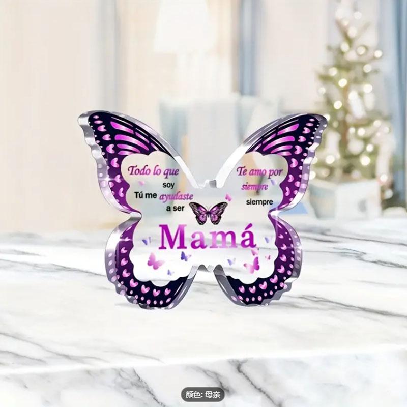 Butterfly Shaped Acrylic Plaque 10cm Spanish Design Mother's Birthday Mother's Day Gift for Daughter Son Beautiful Home Decor