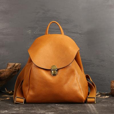 Women's Fashion Bag Genuine Leather Women's Backpack Vintage Top Layer Cowhide Student Satchel Casual Travel Backpack for Women