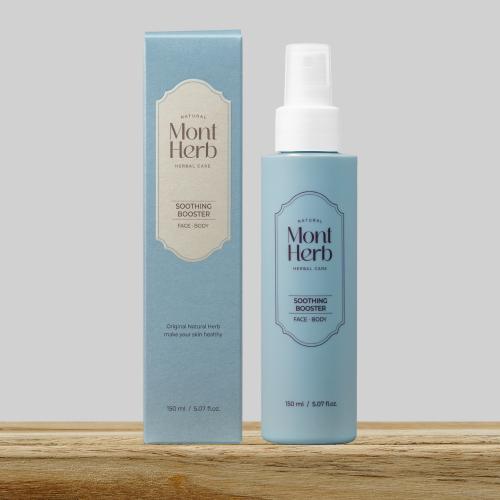 Montherb Basic Recommended Set For Severe Skin Problems 4 Types Care Essence 100ml + Soothing Booster 150ml + Ato Cream 160ml + Essence Balm 18g
