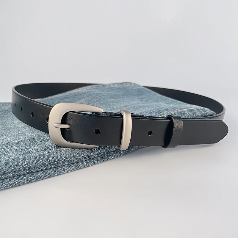 Retro High-end Vocal Leather Women's Belt Cowhide with Casual Pants Jeans Decorative Women's Belt
