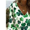 V-neck lantern-sleeve women's long-sleeved top, a romantic outfit that wishes for good luck. Suitable for summer vacations and outdoor gatherings.