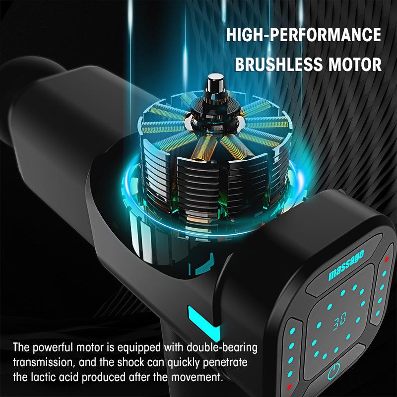 2026 Muscle Recovery Massage Gun 30 Speed& 8 Heads Deep Tissue High Percussion Muscle Back Neck Massager for Athletes Pain Relief Fascia Gun