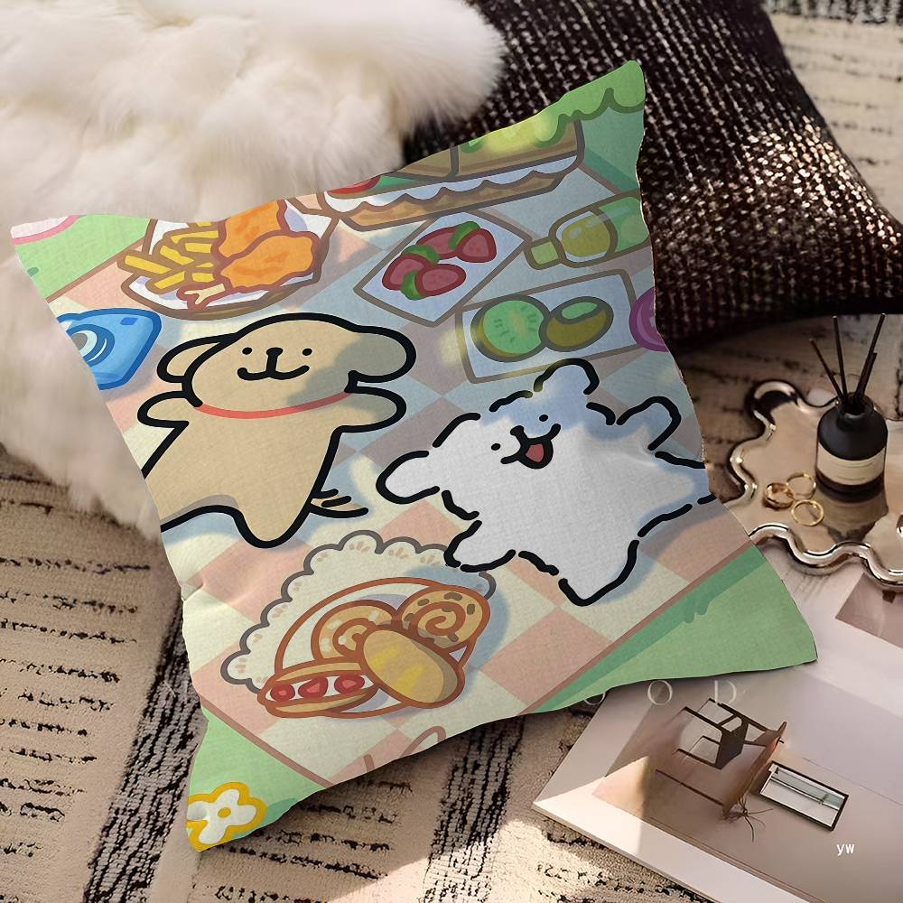 Kawaii Line Dog Cushion Cover Decorative Pillow Sofa Home Decor case pillow cases