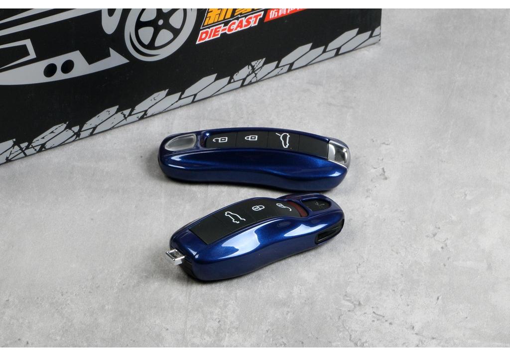 Porsche Gentian Blue Key Shell for Cayenne, Macan, 911, Panamera, 718/Taycan